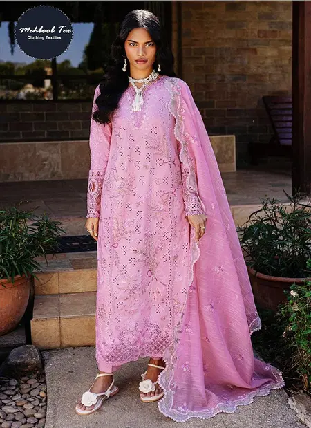 1647 Mehbbob Tex Visocse Lawn Embroidery Pakistani Suits Exporters In India